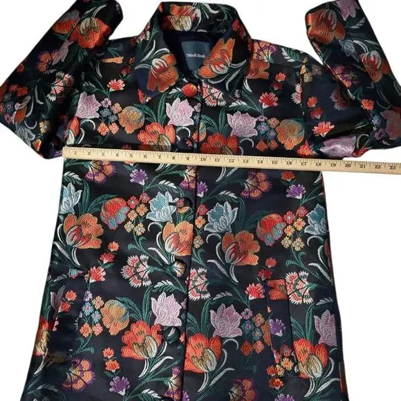 Modcloth Just Like We Always Talked About Brocode Car Coat Button Down Floral S - Picture 3 of 6